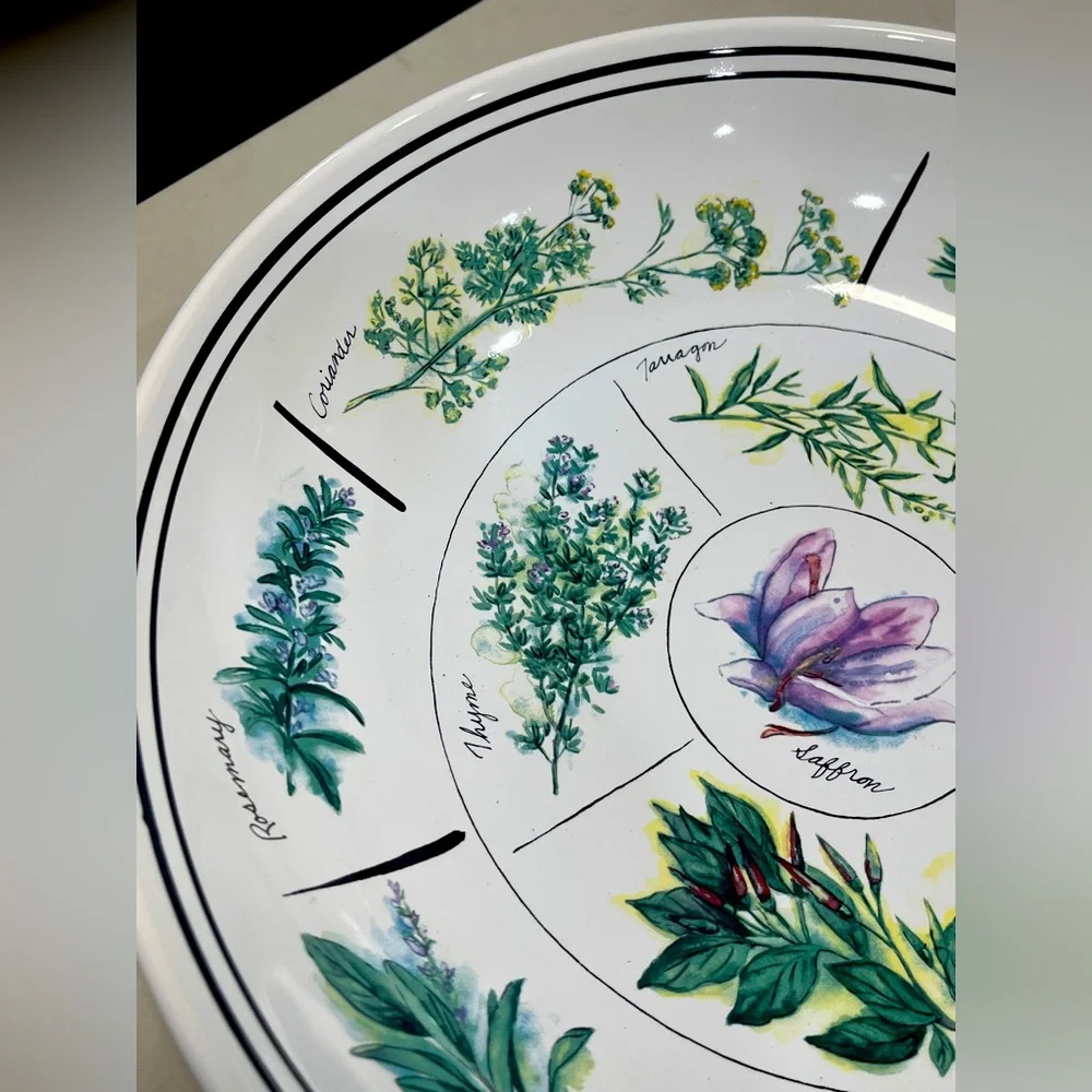 Vintage Williams Sonoma Botanical Herb Large Pasta/Salad Bowl